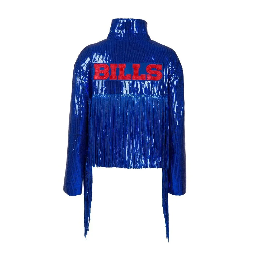 BNT Buffalo Bills Team Color Fringe Jacket - Picture 1 of 2